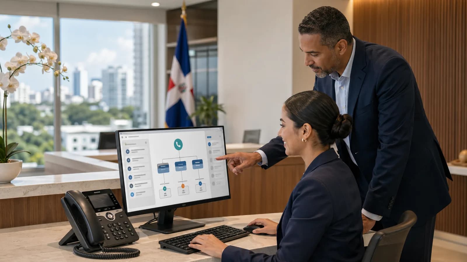 IVR empresarial para dirigir llamadas por área en una empresa de Santo Domingo